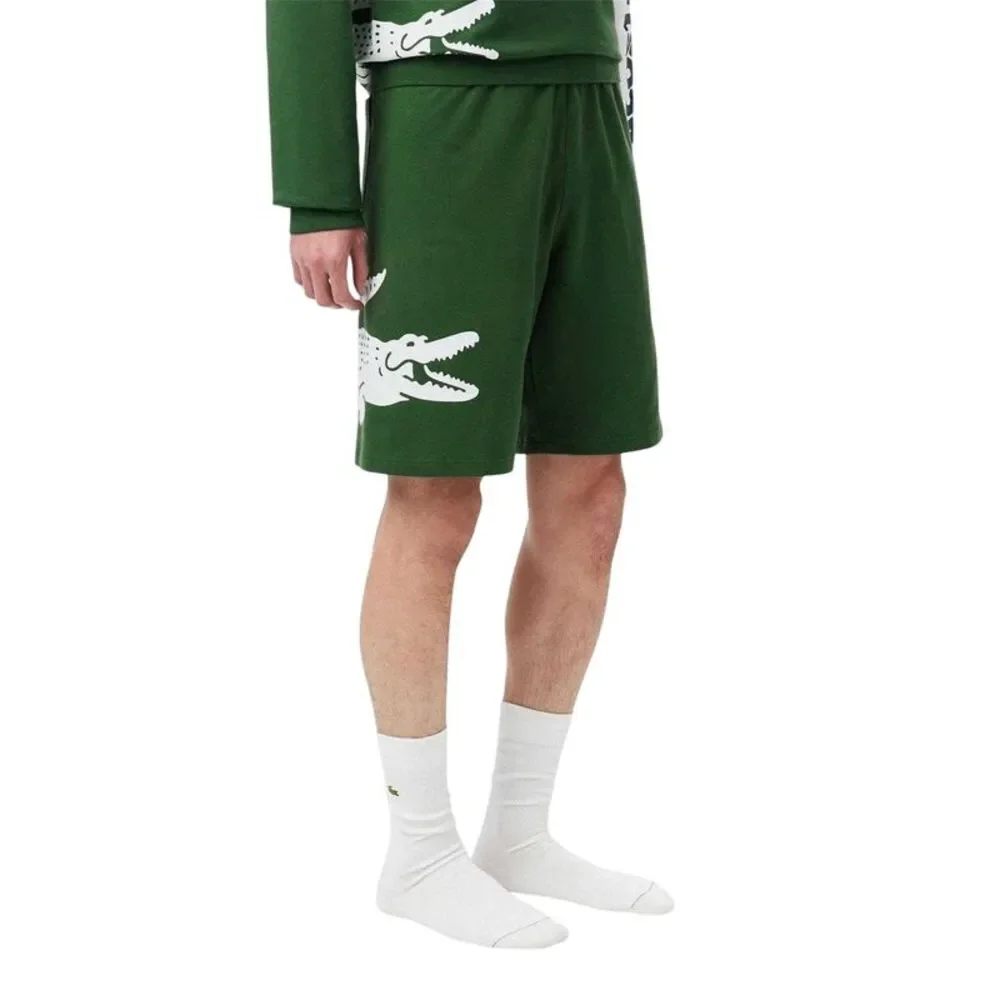 Lacoste Mens Fleece Lounge Shorts / Green - Picture 2 of 3